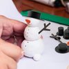 Outivity 300 Pcs Snowman Crafts DIY Kits for Winter Kids Holiday Party Decor Gift,Includes 30 Mini Black Top Hats,180 Tiny Sewing Buttons,30 Carrot Noses Buttons and 60 Snowman Hands