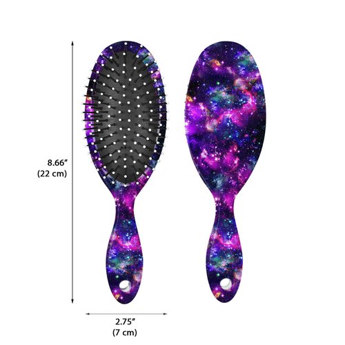 WIRESTER Detangle Hair Brush For All Hair Types, Comb Hair Brush for Girls Women Suitable for Wet and Dry Hair - Purple Nebula Galaxy