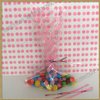 Weststone 100pcs 5"x8" Polka Dot Pink Gift Cello Bag + Color Matched Twist Ties for Cookie Candy Snack Wrapping Party Favor