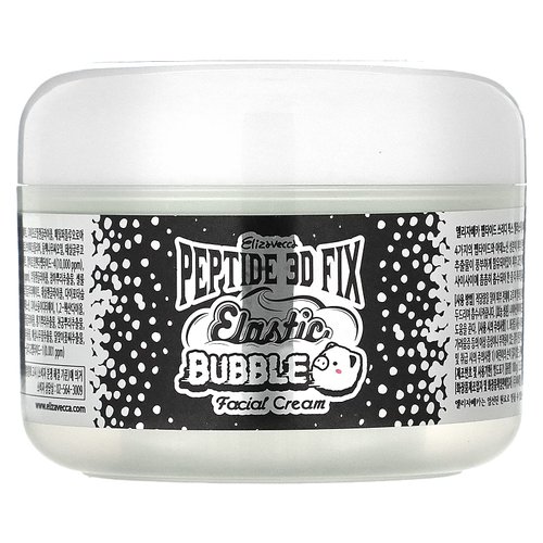 Elizavecca 3D Peptide Elastic Water Bubble Cream 100ml/3.53oz - Bubble Face Cream | Bubble Skin Care | Hyaluronic Acid Cream | Big size Water Cream