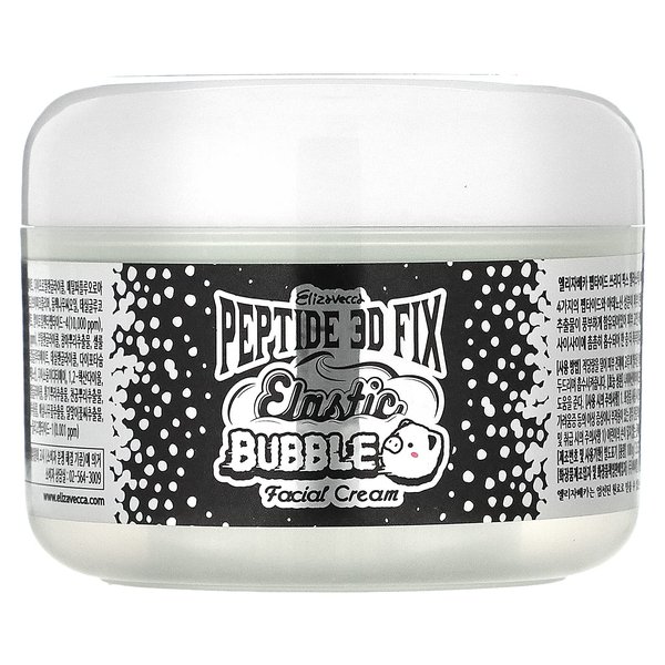 Elizavecca 3D Peptide Elastic Water Bubble Cream 100ml/3.53oz - Bubble Face Cream | Bubble Skin Care | Hyaluronic Acid Cream | Big size Water Cream