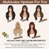 Mayouda Layered Wig With Curtain Bangs For Women Copper Red Layered Wig 26Inch Straight Wavy Hair Wig Natural Looking Synthetic Heat Resistant Wigs for Daily Party Use (26Inch, Copper Red#)