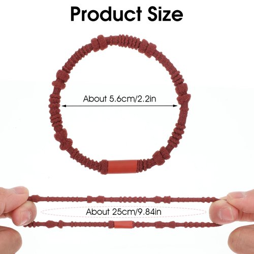 GEEHUA Boho Hair Ties, 20Pcs Hair Tie Bracelets for Men Women Cute Brown Bracelets Hair Ties Soft Elastic Hair Ties for Buns Curly Thick Thin Hair Pony Tails Holders No Damage(4 Styles, 10 Colors)