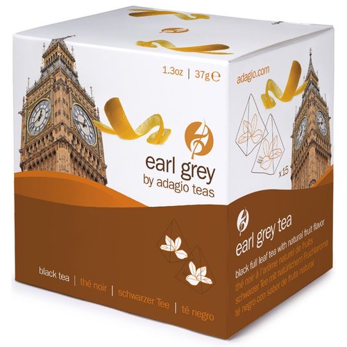 Adagio Teas, Earl Grey, Tea Bags, 15-count Package (Pack of 1)