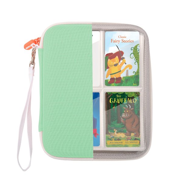 CROTIRAD Card Binder for Yoto Player Cards with 80 Pockets, Yoto Card Holder with 10 Removable Sleeves, Carrying Case for Yoto Cards with Hand Strap, Green