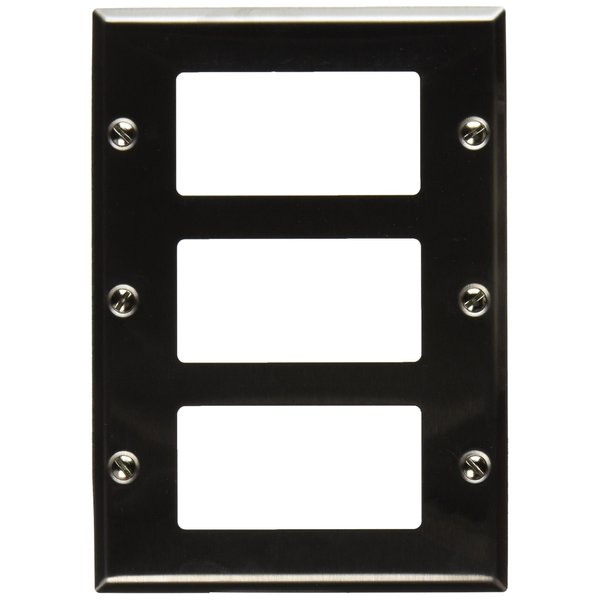 Morris 83130 430 Wall Plate, Decorative GFCI, 3 Gang, Stainless Steel