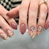 30Pcs Almond Fake Nails RTKHFZE Short Press on Nails with Cute Flower Designs Press on False Nails Glossy Acrylic Nails Artificial False Nails Full Cover Stick on Nails for Women