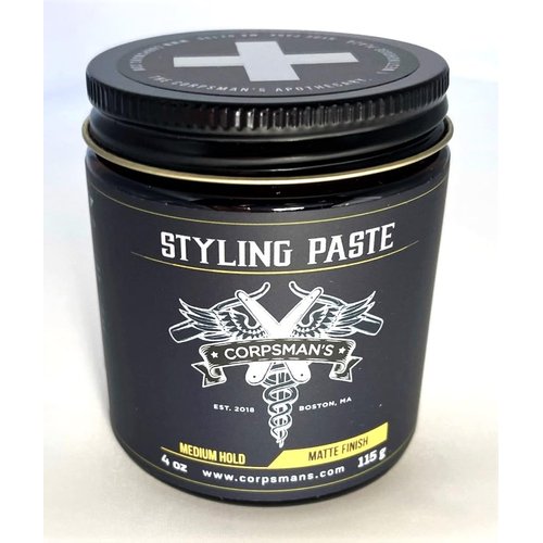 Corpsman's STYLING PASTE | Medium Hold | Matte Finish | 4 ounce glass jar