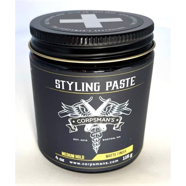 Corpsman's STYLING PASTE | Medium Hold | Matte Finish | 4 ounce glass jar