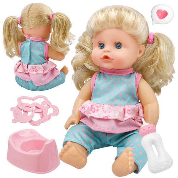 SMILESSKIDDO Baby Doll, 12 inch Interactive Talking Feeding Reborn Baby Dolls with Hair, 12 Sounds and Accessories, Pretend Play Preschool Toys Gift for Girls 1 2 3 4 5+ Years Old