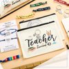 38 Pcs Teacher Appreciation Gifts Back to School Teacher Gifts 6 Teacher Makeup Bag 20 Teacher Ribbon Hair Ties Elastic Ponytail Holder 6 Teach Blessing Card Bracelets 6 Keychain (Lovely Style)