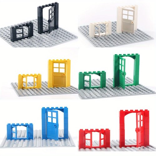 102 Piece Windows and Doors Building Blocks Accessories, Includes Doors and Windows, Assorted Colors Set of 6 for Building, Compatible with Lego Parts and Pieces