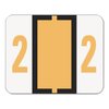 Smead 67372 Single Digit End Tab Labels Number 2 Light Orange 500/Roll
