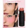 Cream Blush Stick Makeup for Cheeks, Natural Matte Finish Blush Bronzer Contour Sticks, Long Lasting Waterproof Lightweight Creme Blush Highlighter Contouring Stick, Face Shaping Makeup for Women-01