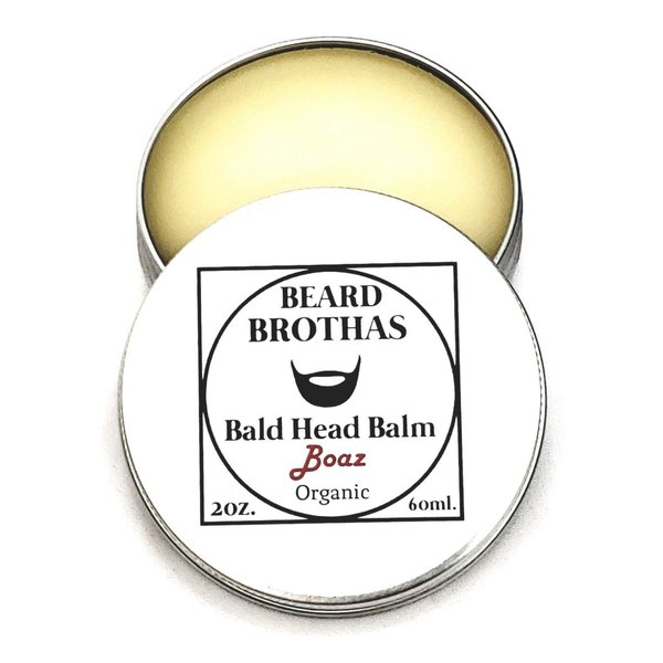 Bald Head Balm Moisturizer. Post Shave Polish for Bald Heads. Bald Scalp Conditioner Soothes Scalp Providing Lasting Softness, Shine, & Protection. Boaz Scent.