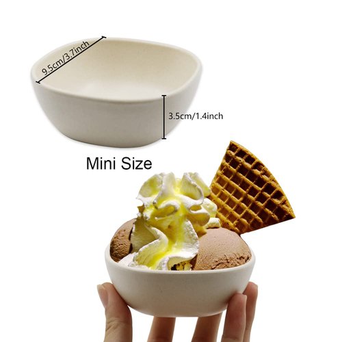 6PCS 4.5 OZ Wheat Straw Small Dessert Bowls, Stacked Pinch Bowls, Bamboo Fiber Mini Prep Bowls, Unbreakable Dipping Saucers for Side Dishes, Seasoning, Snack, Appetizer (Multicolor)