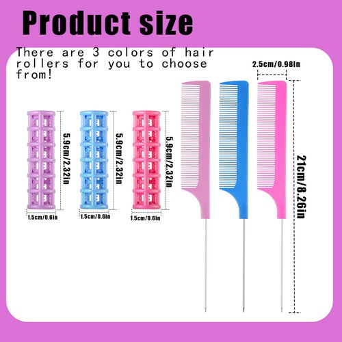 Ulifebetter 28PCS Self Grip Hair Rollers,Small Plastic Hair Curlers Heatless Hair Curlers for Salon Hairdressing Curlers and DIY Hairstyles(purple)