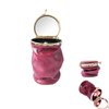 RRBMMH Leather Lipstick Pouch Mini Cosmetic Bag with Mirror Foldable Makeup Pouch for Travel Portable Leather Coin Purse
