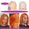 Wear and Go Glueless #350 Ginger Orange 13X4 HD Transparent Lace Front Bob Wig Human Hair Pre Plucked Lace Frontal Blunt Cut Bob Wigs With Baby Hair Natural Hairline Short Bob Wigs For Black Women