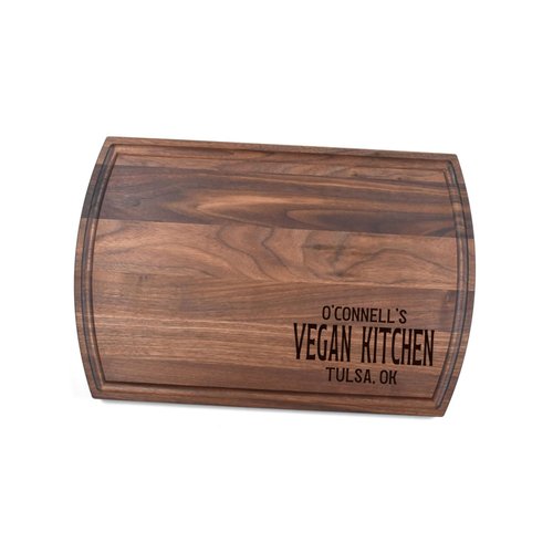 Personalized Vegan Kitchen Cutting Board Walnut | Welcome To Our Kitchen Charcuterie Board | Custom Serving Tray | Vegan Paddle Board | Carving Board | Housewarming Gift