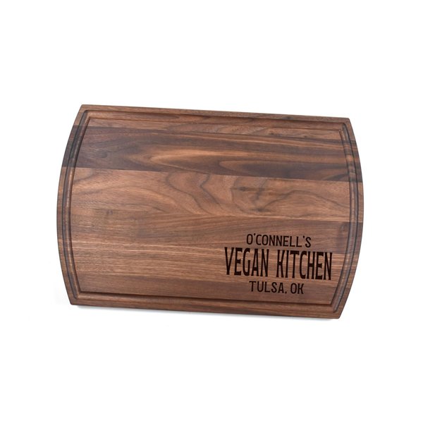 Personalized Vegan Kitchen Cutting Board Walnut | Welcome To Our Kitchen Charcuterie Board | Custom Serving Tray | Vegan Paddle Board | Carving Board | Housewarming Gift