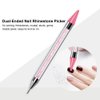 Tovip 2PCS Dual-Ended Nail Rhinestone Picker Wax Tip Pencil Pick Up Applicator Dual Tips Dotting Pen Beads Gems Crystals Studs Picker with Acrylic Handle Manicure Nail Art Tool