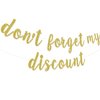 Don't Forget My Discount Banner, Retirement Party Decorations Supplies for Women Men, 50th 60th 70th 80th 90th Birthday Anniversary Bunting Sign, Old People Bday Ornament, Pre-strung, Gold Glitter