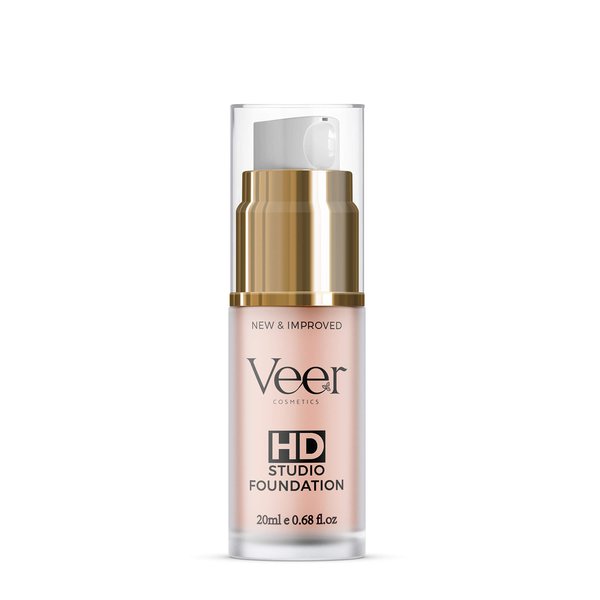 Veer HD Studio Foundation Full Coverage Foundation | Natural Wear Liquid Foundation | Professional Anti-Aging Cosmetics for All Skin Types | Long Lasting Poreless and Scar-free Finish | (Nude)