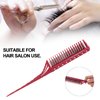 Teasing Comb, 3 Row Comb Hair Care Hair Styling Modeling Comb Lightweight Hair Salon Supplies Comb (Red)