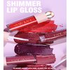 Easilydays Shimmer Gloss Lipstick, Slicks Lip Gloss Diamond Shiny Pink Dark Red Purple Glitter Sparkly Glossy Shimmer Waterproof Girls Lip Glaze for Women, Long lasting High Pigmented Lips Makeup(#04)