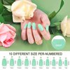 Hommtina 24 Packs Medium Coffin Fake Nails Full Cover, Acrylic Short Ballerina False Nail tips with Nail Glue, Nail File for Nail Art DIY