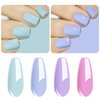 Vishine Gel Nail Polish Set - 4 Pastel Creme Color Spring Summer Baby Blue Lavande Lilac Violet Nail Gel Nail Art Long-lasting Salon DIY Manicure 8ml C030