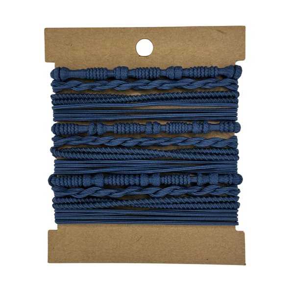 12pcs Hair Tie Bracelets, Boho Hair Ties, Hair Ties for Women, Elastic Hair Ties, Hair Bands for Ponytails (Blue)