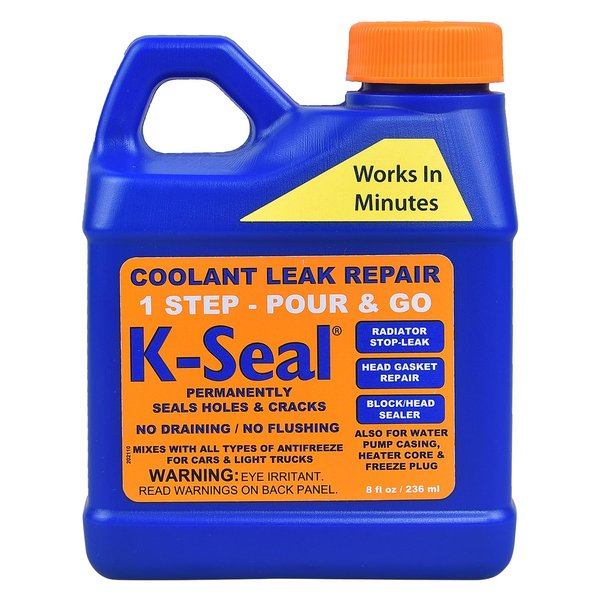 K-Seal ST5501 Multi-Purpose One Step Permanent Coolant Leak Repair, 8oz, Pour and Go, Mixes with All Antifreeze, No Flushing Required