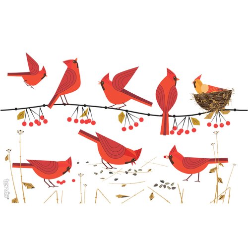 Tervis Festive Christmas Holiday Season Cardinals Made in USA Double Walled Insulated Tumbler Travel Cup Keeps Drinks Cold & Hot, 16oz, Classic