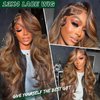 Mayouda Brown Body Wavy 13x4 HD Lace Frontal Wig for Black Women Long Body Wavy Curly With Baby Hair Lace Front Wigs Synthetic Pre Plucked Wigs Hair Lace Front Wigs (B-Highlight Brown, 30Inch)