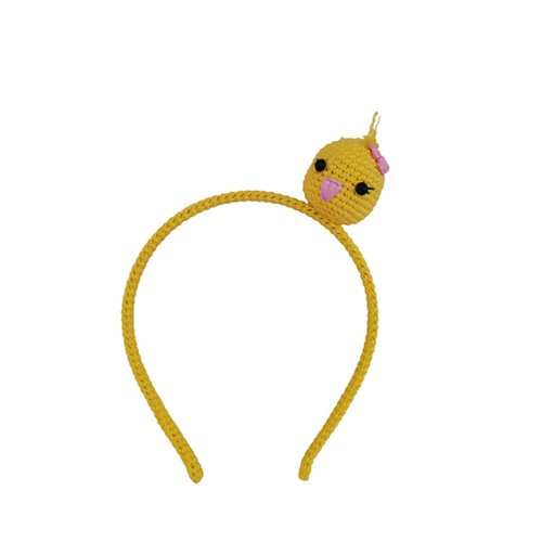 Bidamlatoka Amigurumi Knitted Hair Clip, Girls Hair Accessories, Handmade Hairpin and Crown Cute Hairpin Handmade crocheted hairpin and Children's Hair Accessory and Gifts (YELLEW, CHICK)