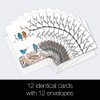 Tree-Free Greetings ECOnotes Blank Note Cards, Matching Envelopes, Blank Stationary Card Set, 4" x 6", NW Birds 2, Pack of 12 (FS56004)