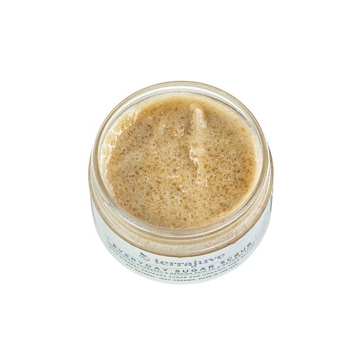 Terrajuve Sugar Scrub - Made of Demerara Sugar and Enriched with Raw Shea Butter Exfoliating Body and Face Scrub Hydrates, and Renews Skin to a Natural Shine Pure, Organic, Made in USA