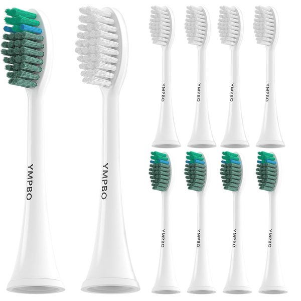 YMPBO 10 Pack Toothbrush Replacement Heads Compatible with TAO Clean Sonic Toothbrush Adults, Tooth Brush Head Toothbrush Heads Refill, Medium Bristles, Super Clean+Whitening