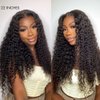 Ice Pear 13x6 Deep Wave Lace Front Wigs Human Hair 22 Inch HD Transparent Deep Curly Lace Frontal Wigs Human Hair 220% Density Glueless Wigs Human Hair Pre Plucked with Baby Hair Natural Color