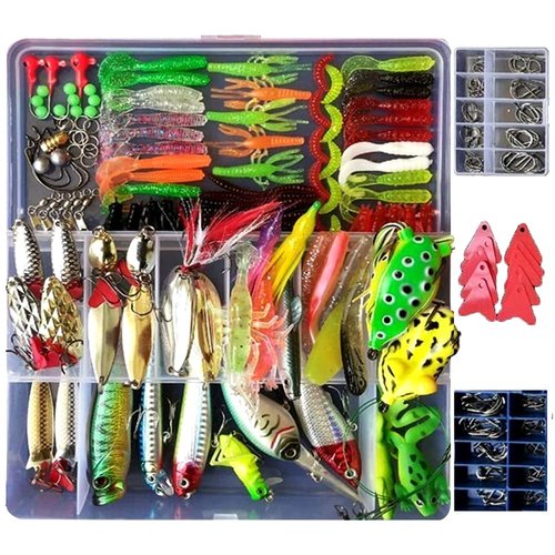 INDELITE 275 Pcs Fishing Lure Kit Tackle Box Set Universal for Fresh and Saltwater with Lures and Jigs Fishing Enthusiasts