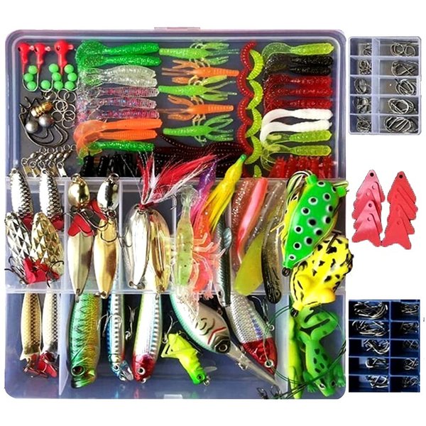 INDELITE 275 Pcs Fishing Lure Kit Tackle Box Set Universal for Fresh and Saltwater with Lures and Jigs Fishing Enthusiasts