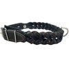 Genuine Leather Braided Dog Collar 11"-14" Neck, 7/8" Wide, Black