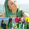BASEMMAHER Green Braiding Hair Extensions for Women Girls 24 Inch Ombre Jumbo Color Hair Soft High Temperature Resistance Synthetic Braiding Hair Twist Crochet Braids Hair 2 Pcs