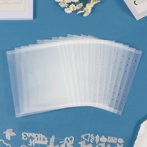 UNIMEIX 24 Pcs Stamp and Die Storage Refill Pages Reusable Storage Cases Seal Bags Transparent Plastic Folders for Cutting Dies Stencil Embossing Crafts (6.3" x 7.6")