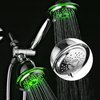 PowerSpa All-Chrome 7-Color LED Shower Head/Hand Held Shower High Pressure Twin Combo Showerhead System with Air Turbo Technology - Includes Premium Stainless Steel Hose and 3-way Water Diverter