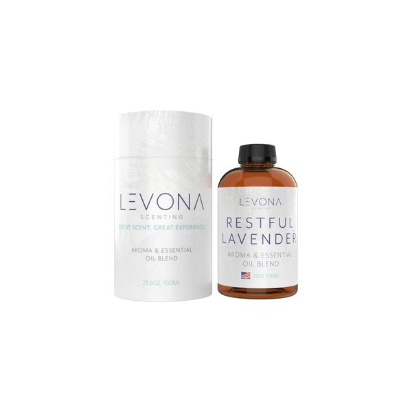 Levona Scents Pure Essential Oils for Diffusers for Home Luxury Scents - Restful Lavender Essential Oil is A Floral Blend of Eucalyptus, Bergamot, Lavender - Aroma Diffuser Oil