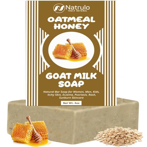 Cactus Honey & Oats Goat's Milk Soap Bar 4 oz – Natural Bar Soap for Women, Men, Kids, Itchy Skin, Eczema, Psoriasis, Rash, Sunburn Skincare – Calming Colloidal Oatmeal Face Cleanser & Body Wash