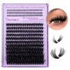 Yawamica Cluster Eyelash Extensions Fluffy Lash Clusters with Bottom Lashes 200D Volume Individual Lashes 315pcs Wispy Eyelash Clusters 10-20mm DIY Lash Extension at Home